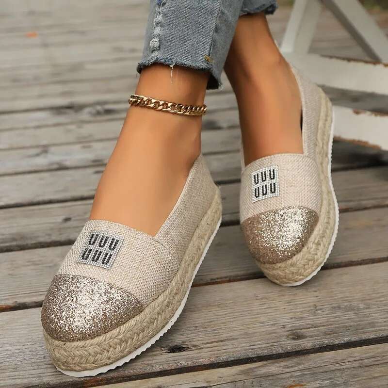 2025 New Hot selling Women's Vulcanized Round Head Shining Solid Color Designer Outdoor Platform Casual Comfortable Shoes Trendy Sandals1