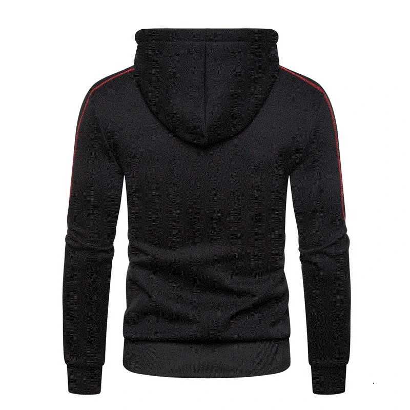 Mens Sports Hoodie Casual Essential Winter Lined Plus Fleece Zipper Pocket Clothing Everyday Outdoor Hooded Sweatshirt Black W251106