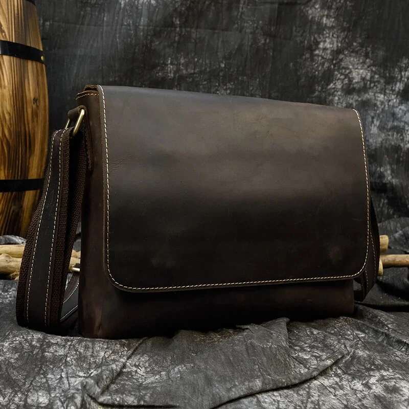 Vintage Crazy Horse Briefcases Laptop Office For Men Cover Messenger Men's Leather Bag Computer Bags