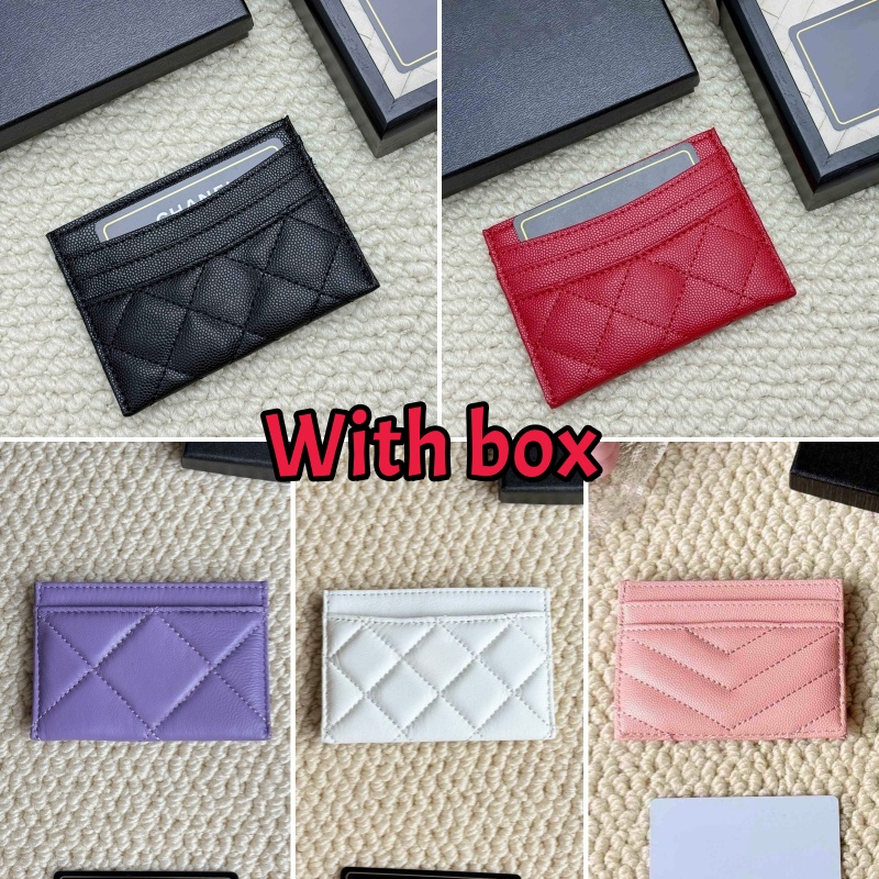 Top Luxury Caviar Card Holder Designer Wallet Leather Purse Fashion Coin Purse ID Case Holder Cardholder Pocket Women Men Bag Credit Card Thin Bus Card Holder With Box