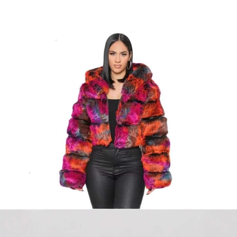 Winter fur coat Autumn Winter New Warm Faux Hooded Style Fur Coat