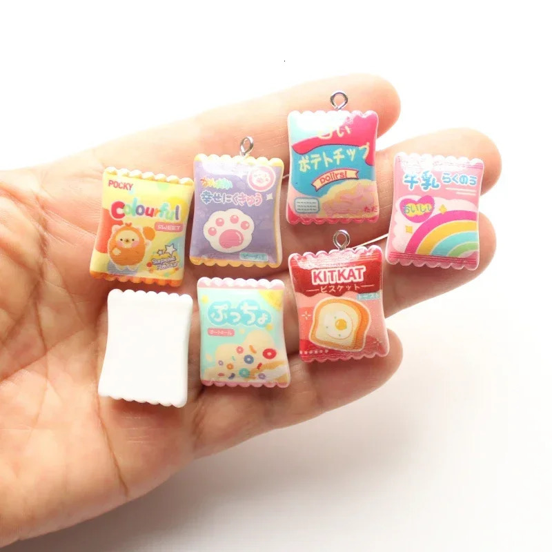 10 pieces of mini candy charm simulation resin food pendant DIY jewelry making earrings necklace mobile phone craftsmanship wholesale 250325