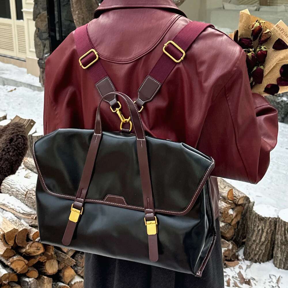 Motingsome Frist Layer Cowskin Woman Handbag And Backpack Retro School Style Tote Lady Thick Genuine Leather Bag