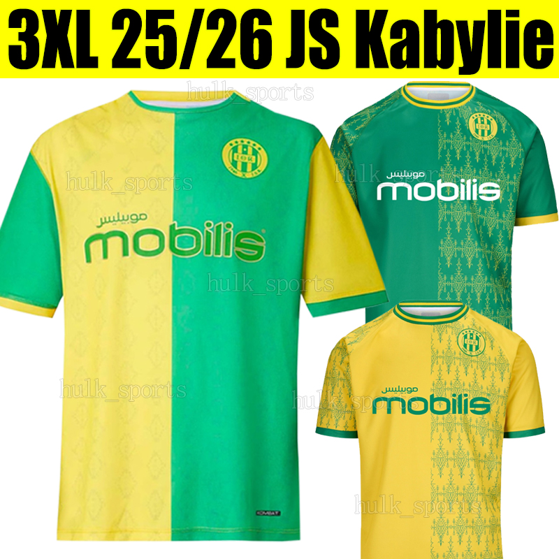 3XL 25/26 JS Kabylie Soccer Jerseys MAHIOUS SARR MERGHEM BOUDEBOUZ MALKI HADID 2025 2026 Fans version Men Kids Kits Football Shirts