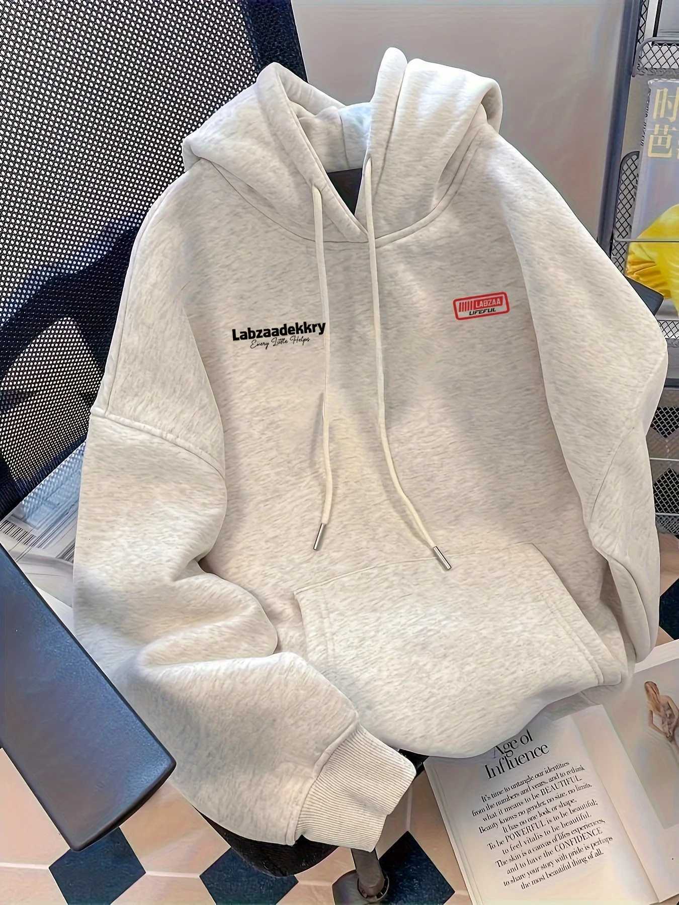 2025 Autumn and Winter New Mens Casual Printed Hoodie Couple Fashion Loose Unisex Pure Cotton Casual and Comfortable Hoodie W251106