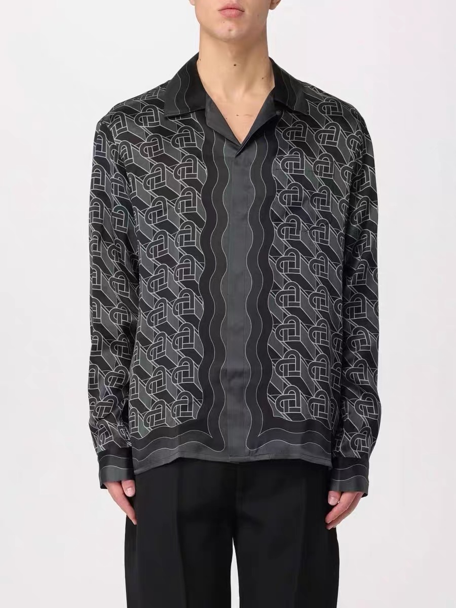 25ss High Quality Full Print Gradient Silk Shirts New Product Men Designer Casual Hawaiian Vacation Shirt Button Up Loose Lapel Shirts Outwear tn