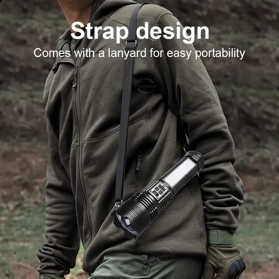 1000000LM Ultra Powerful LED Flashlight 1500W High Power Rechargeable Tactical Torch Emergency Camping Hand Lantern SpotlightsW251106