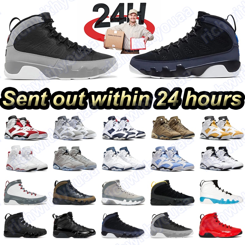 Fast delivery designer shoes 6 9 Mens Basketball 6s 9s Shoes Trainer Cool Grey Georgetown Midnight Navy University Blue British Khaki Yellow Sneakers 40-47