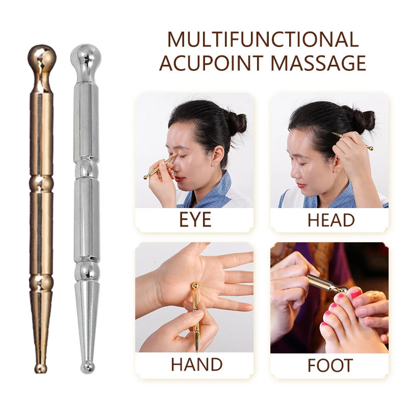copper gua sha stick beauty foot point ear point probe head massage stainless brass steel metal massage tools 250328