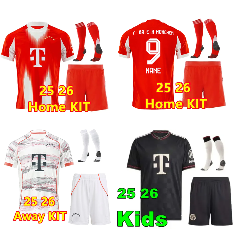 2025 2026 KANE kids football kits GRAVENBERCH SANE DE LIGT MULLER DAVIES KIMMICH long sleeve football shirts