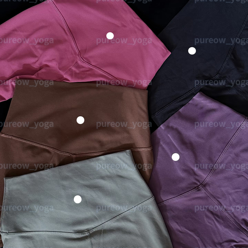 Yoga Pants Align Leggings Women High Waist Sports Pants Sports Fitness Clothing Womens Running Leggings Push-up Soft Elastic Hip Lift T-shaped Exercise Tights Wear