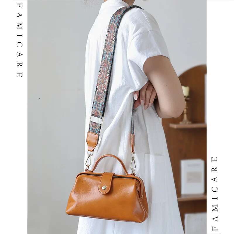 Hot Sale Women High Quality Waterproof Genuine Leather Messenger Lady Minimalist Doctor Handbag Girls Crossbody Shoulder Bag