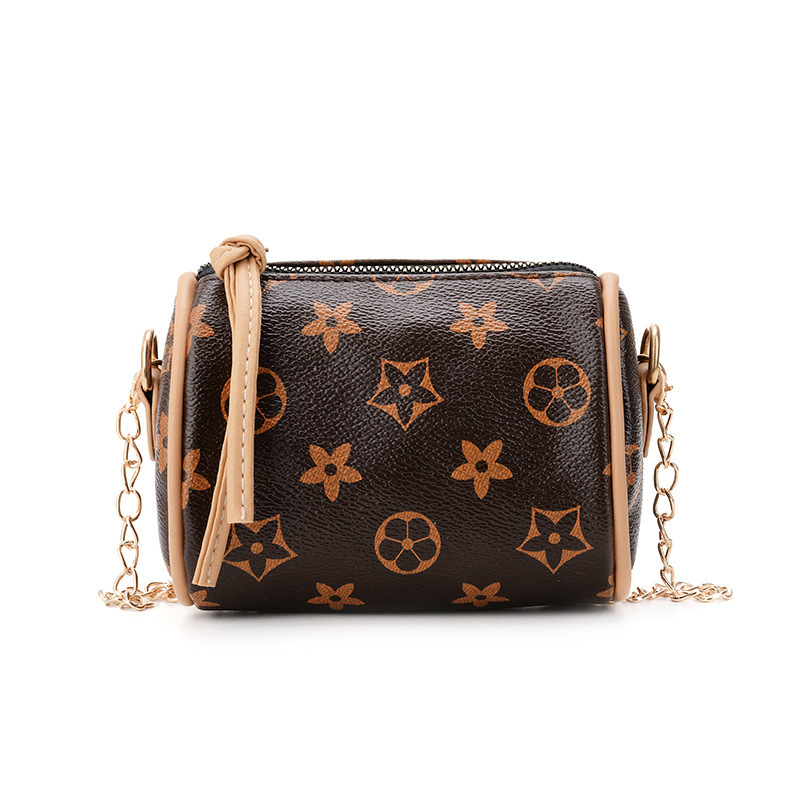 Free shipping Children's bag Children's crossbody bag pu printed bucket bag Cute girl's shoulder bag 2025