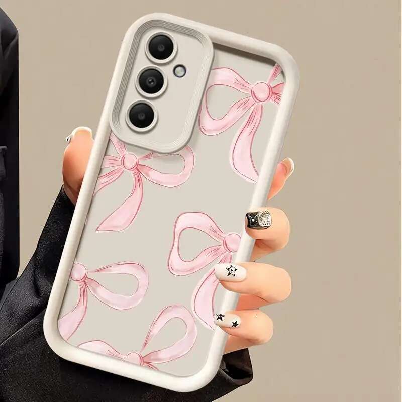 Phone case for Samsung Galaxy A55 A52 A33 cases A24 A15 A12 A23 A22 5G A54 A52s A53 A14 funda Cover Cool Red Cartoon Bow