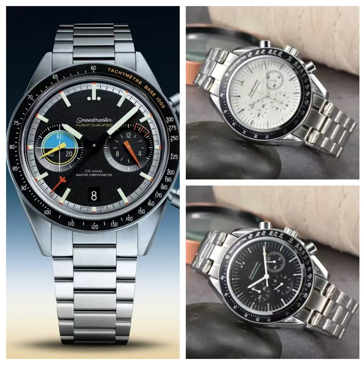 AAAAA Sea master Professional Stainless Steel Wrist Watches for Men speed master Mens Watches All Dial Work Quartz gifts speed men Watch Stopwatch omgs024s