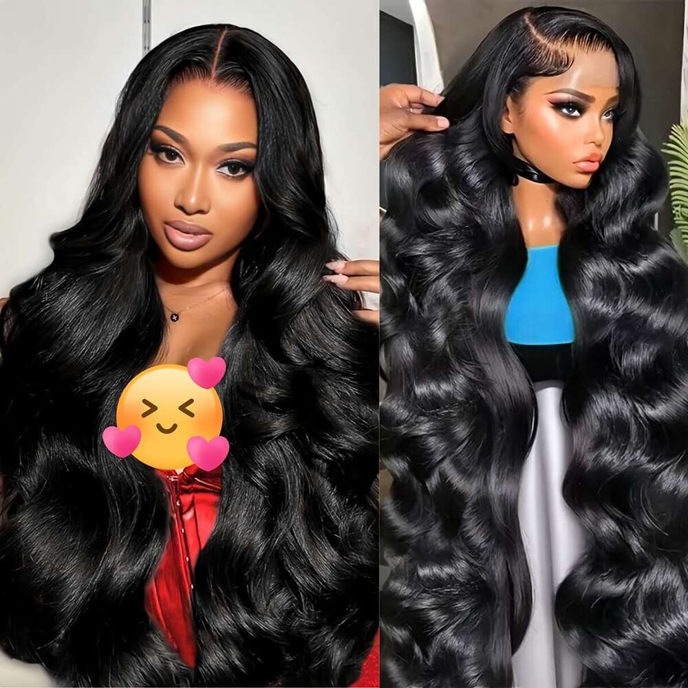 TIMOPOL 100% Untreated Wave Human Hair Natural Black Glue Free Wig 200% Density Hand Woven Gift To A Friend