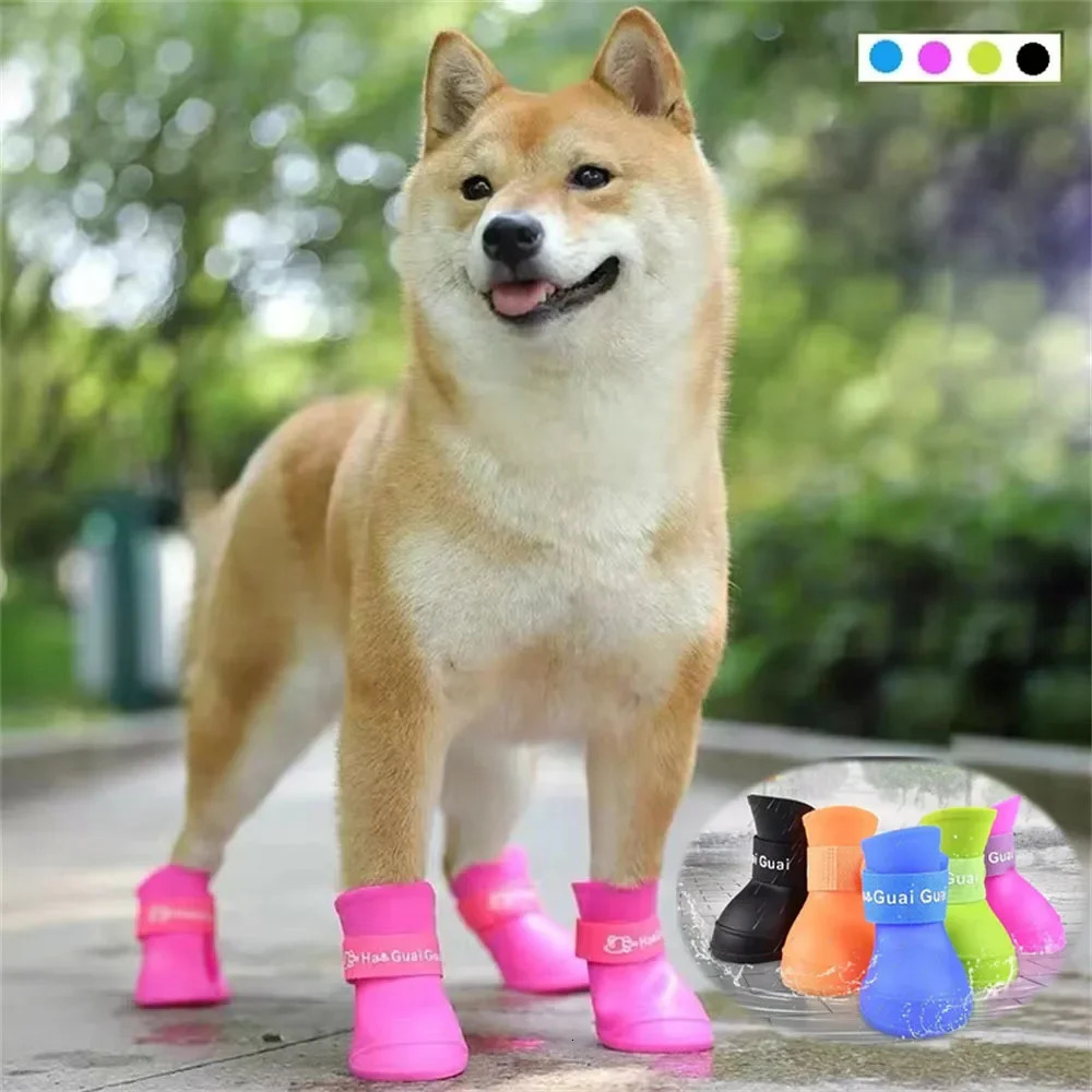 Dog Outing Wear Shoes Non-slip Wearable Rain Shoes 250402