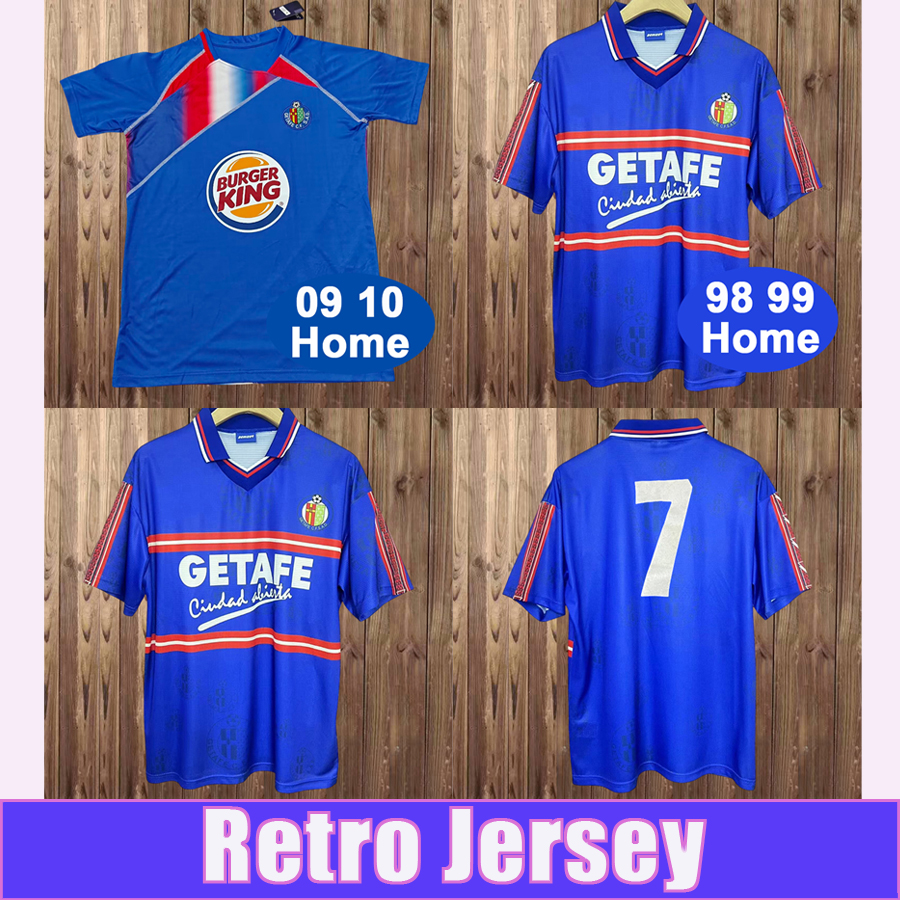 1998 1999 Getafe CF Retro Mens Soccer Jerseys MANE GONZALO 2009 2010 Home Blue Football Shirts Short Sleeve Vintage Adult Uniforms