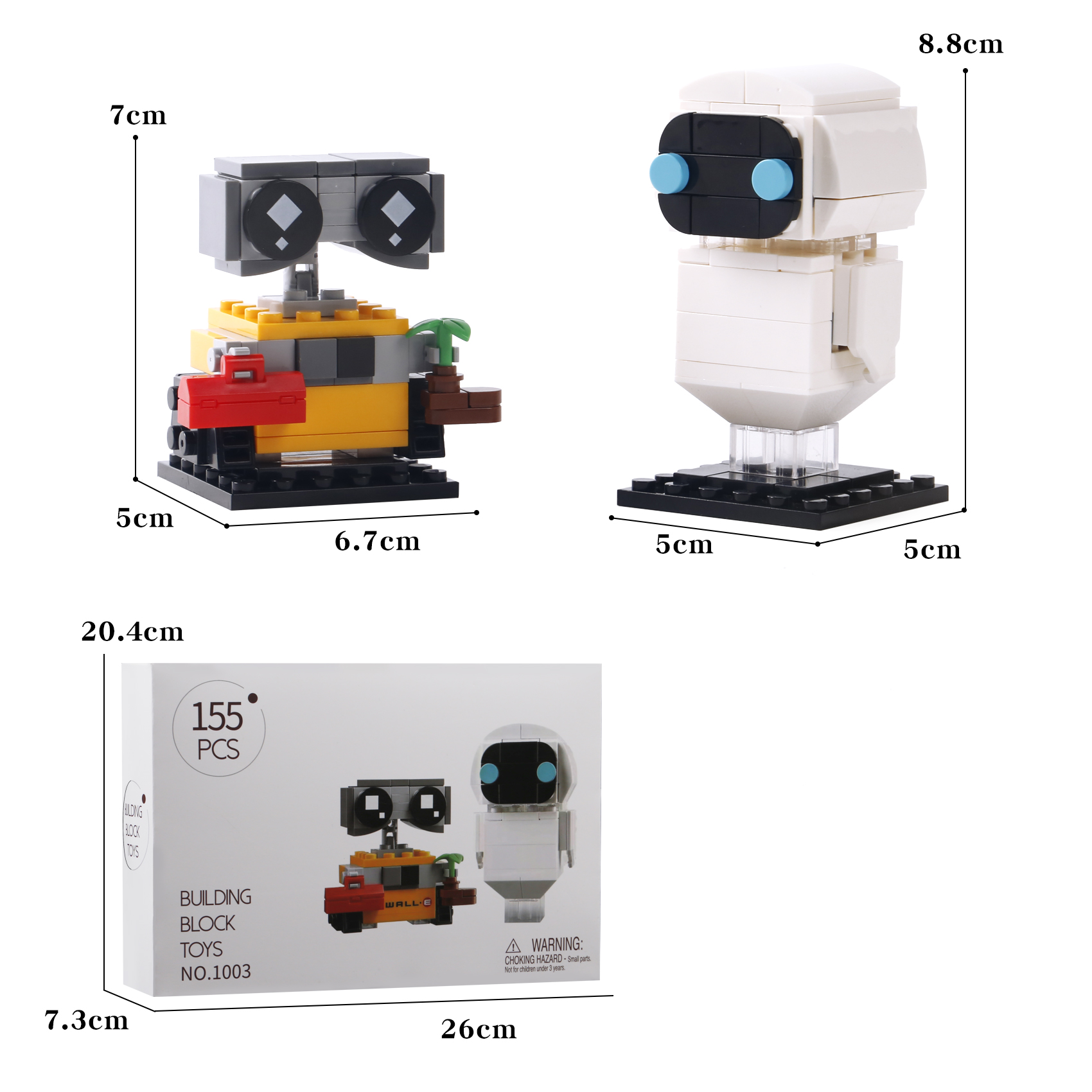 Series Wall E Cartoon The Robot Eva 155PCS Building Blocks Classic Movie Anime Bricks Model Kits Cute Toys Kids Gifts