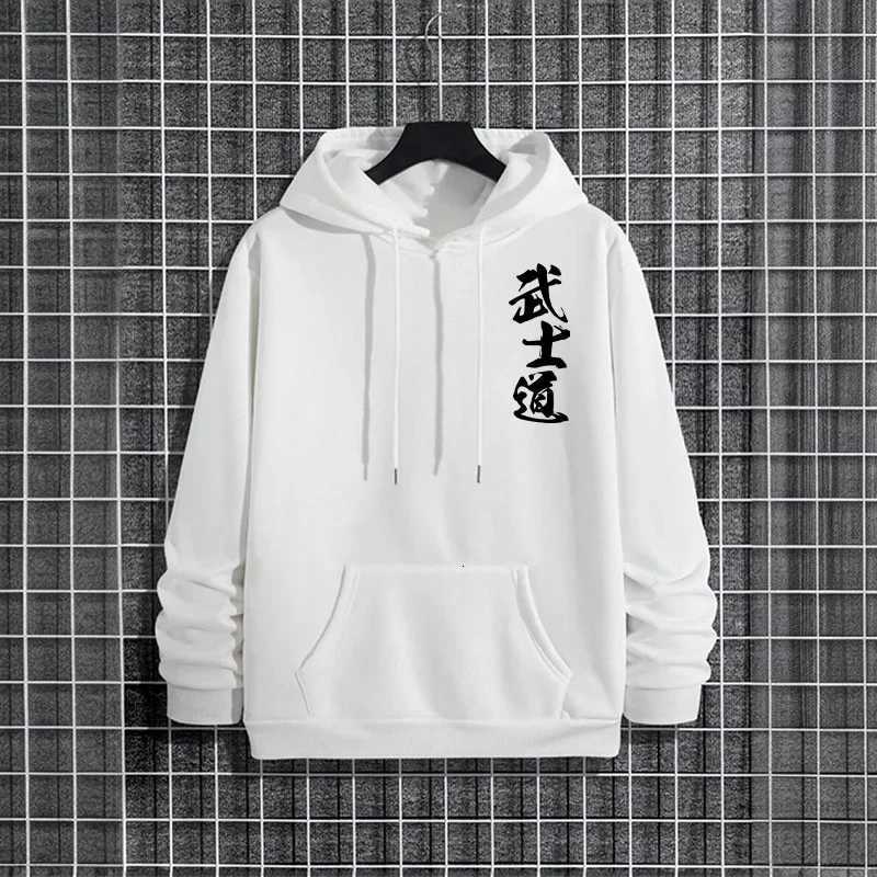 Japan Bushido Print Streetwear Hoodies 2025 Urban Fashion Hooded Sweatshirt Male Trendy Casual Autumn Winter Hoody Mens Clothes W251106