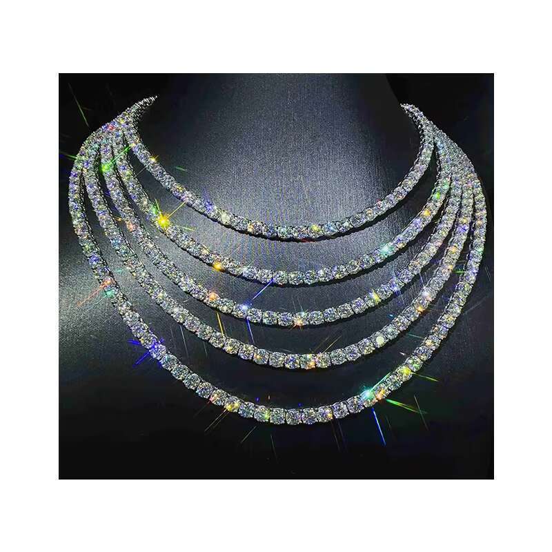 Professional tennis chain necklace, jewelry, 2mm, 3mm, 6mm men's silica bracelet