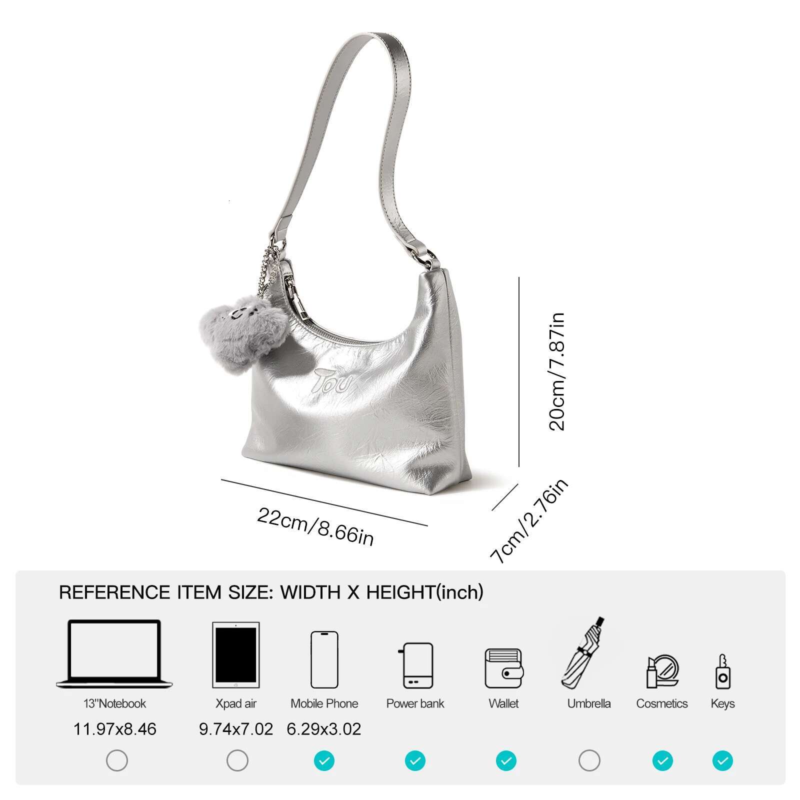 TOUTOU Women Tote Original Unique High End Sier Underarm Shoulder Bag Versatile And Fashionable Clay Handbag PU Leather