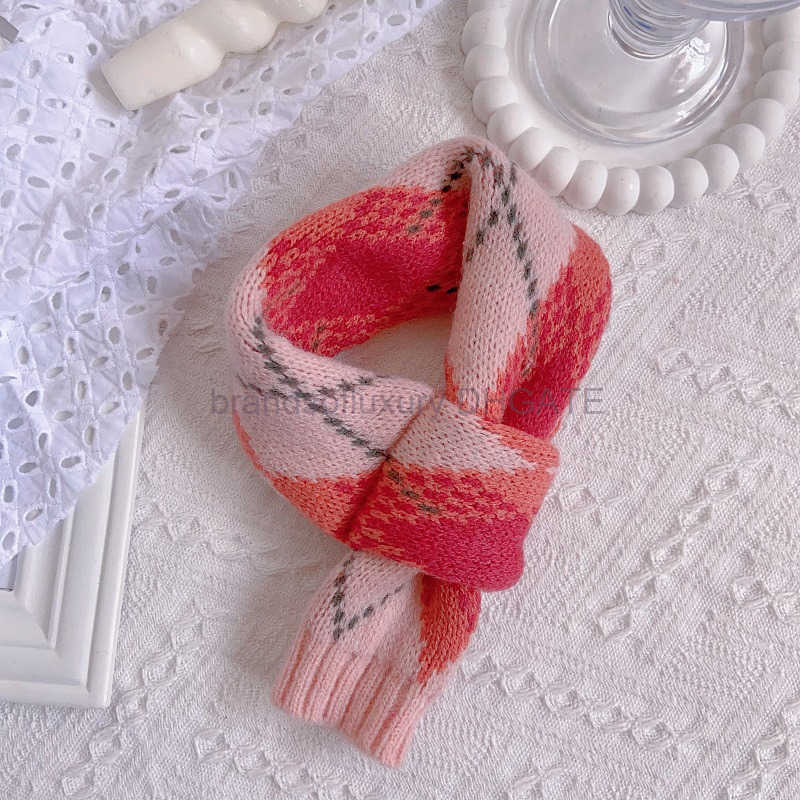 Ins Pink Pet Autumn/Winter Warm Knitted Scarf for Large Medium and Small Dogs Cats and Dogs Knitted Scarf