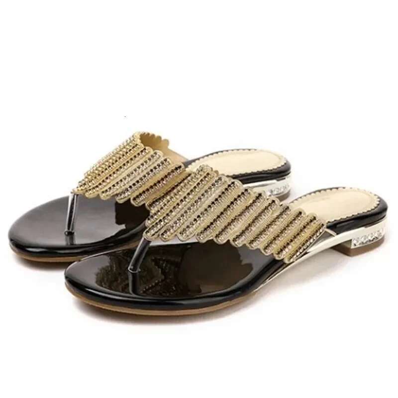 HOVINGE Beach sandals new summer flip p dia flat slippers sweet non slip Bohemian women's shoes