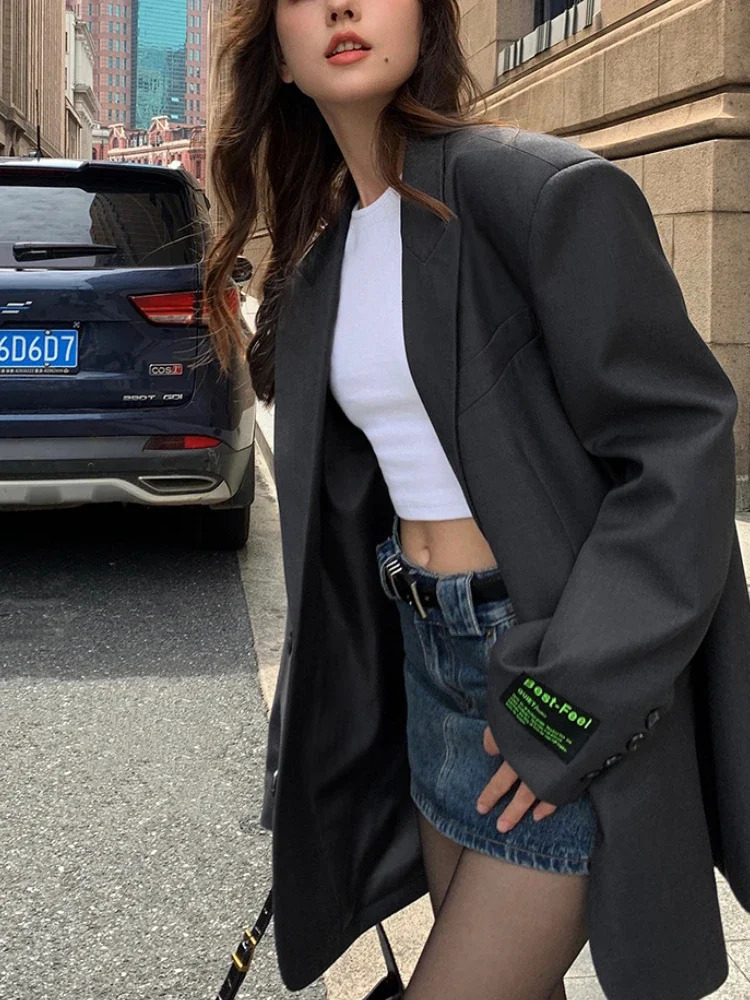 Spring and autumn clothing for outerwear fashion womens jackets casual jackets office womens jackets wide shoulder womens tops 250402