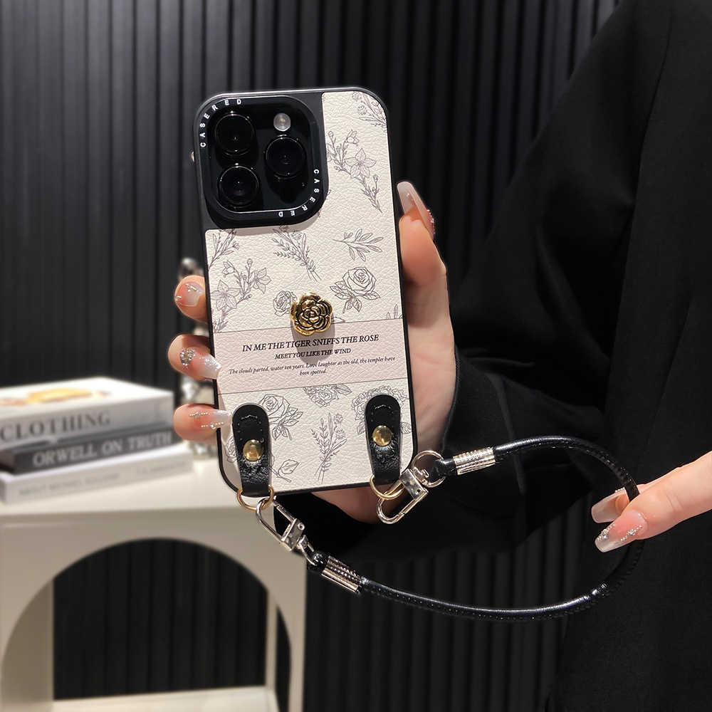 Suitable for 16/17 Pro Max Lanyard Phone Case iPhone 12/13/14/15 Crossbody Shockproof Protective Case J251202