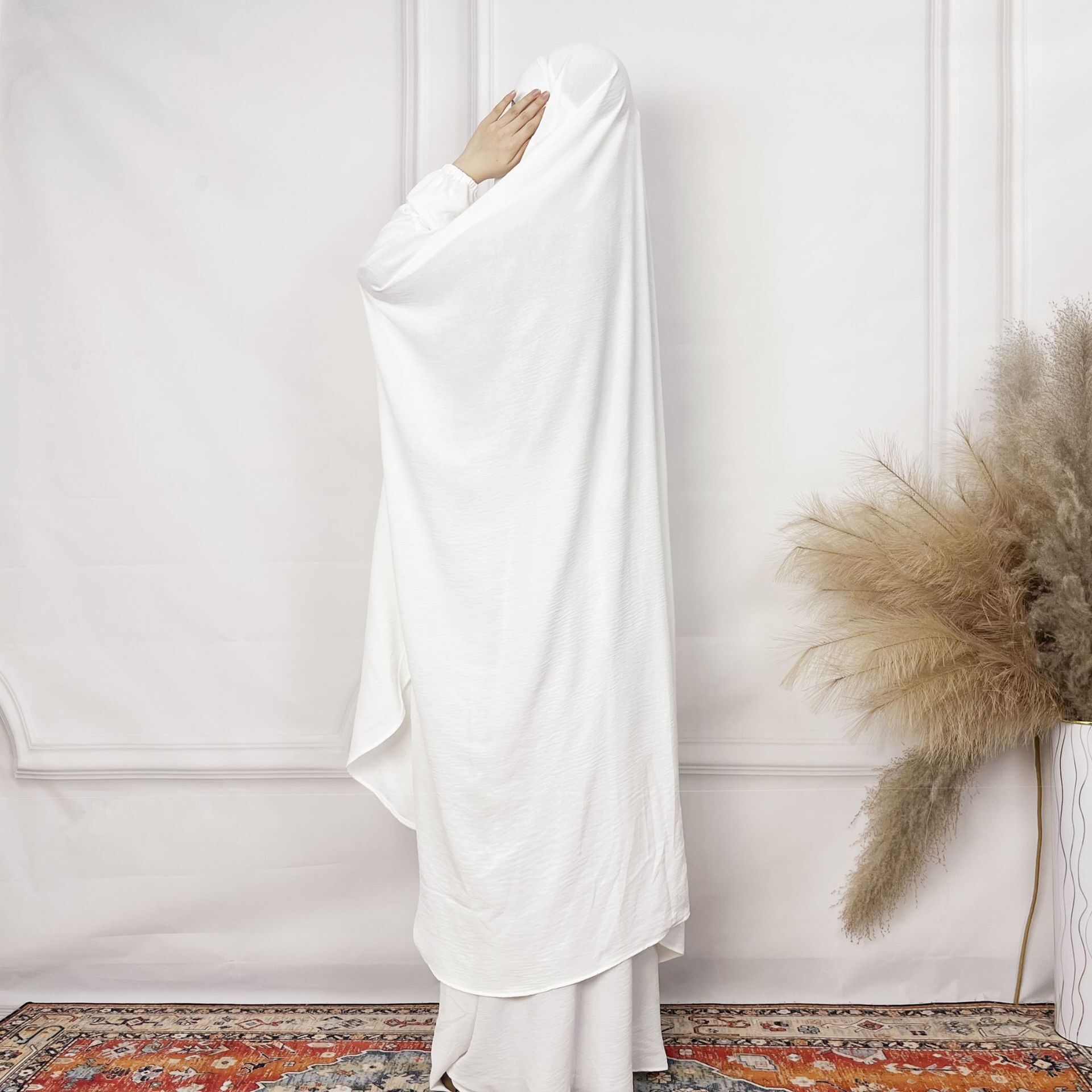 Ice Silk Wrinkle Strap Skirt Two Piece Set Fashion Women's Robe Dress Abaya Maxi Dresses Islamic Clothing