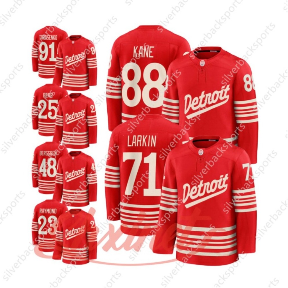 71 Dylans Larkins detroites hockey jersey wingsS jersey 88 Patrick Kane Alex DeBrincat Moritz Seider Carter Bear Steve Yzerman John Gibson Lucas Raymo