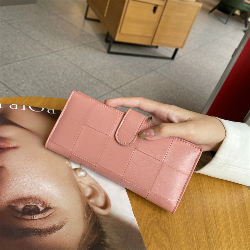 new style women's wallet fashionable lambskin wallet long genuine leather wallet multi-card slot coin purse for women