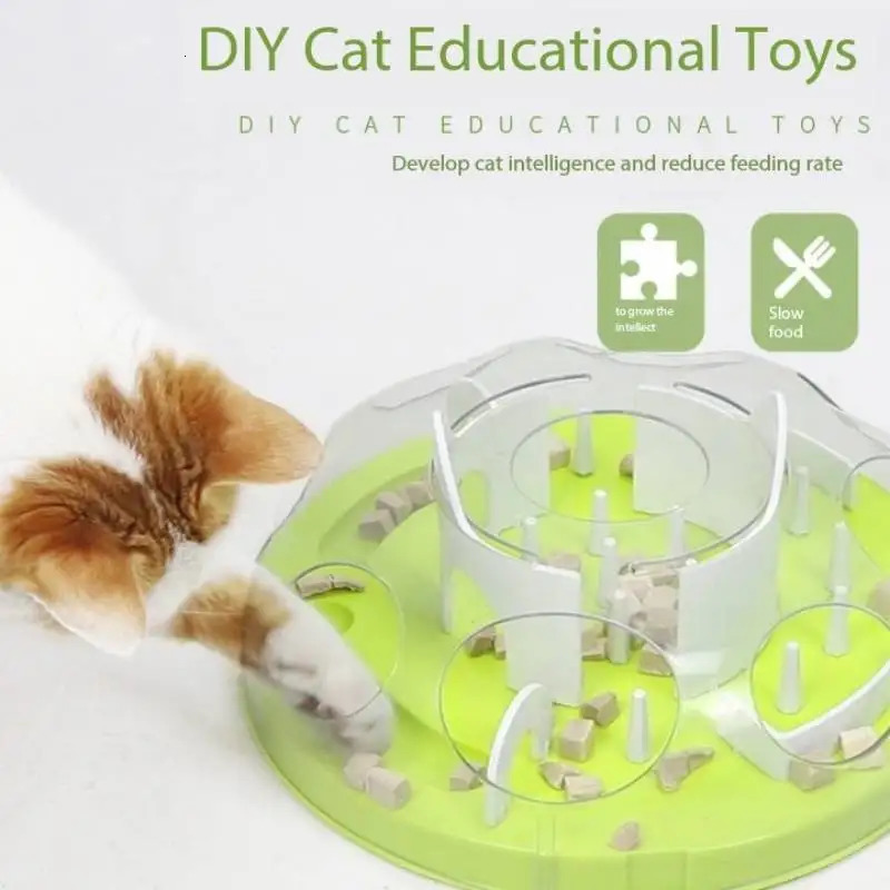Cat Puzzle Interactive Therapy Distribution Toys Psychological Enhancement Slow Feeding Machine Fun Cat Maze Slow Feeding Machine Tray Bowl 250403