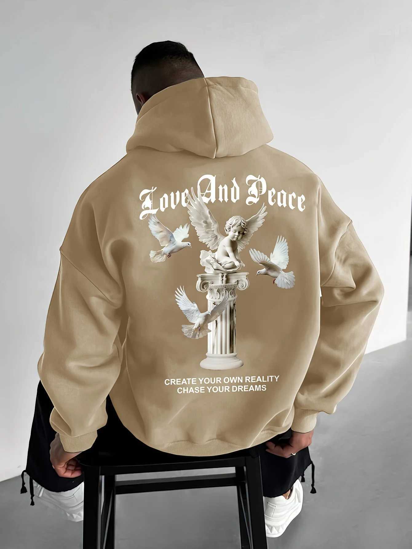 2025 New Trendy Long Sleeve Mens Angel Printed Casual Street Hoodie Autumn/Winter Clothing W251106