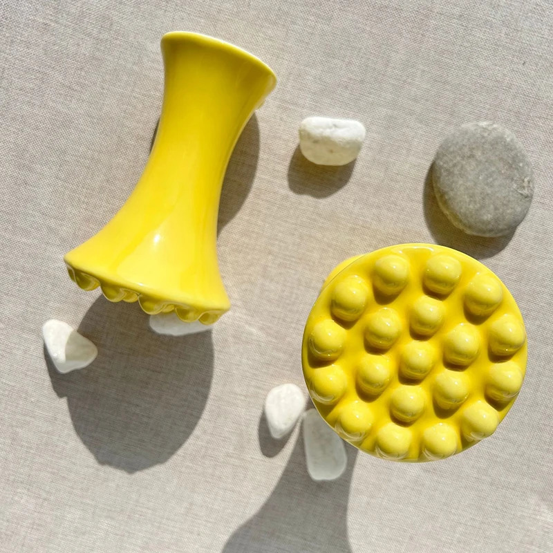 Yellow Ceramic Gua Sha For Face Body Massage Tool Body Guasha Board For Relief Massage Face Lift Gua Sha Massager 250328