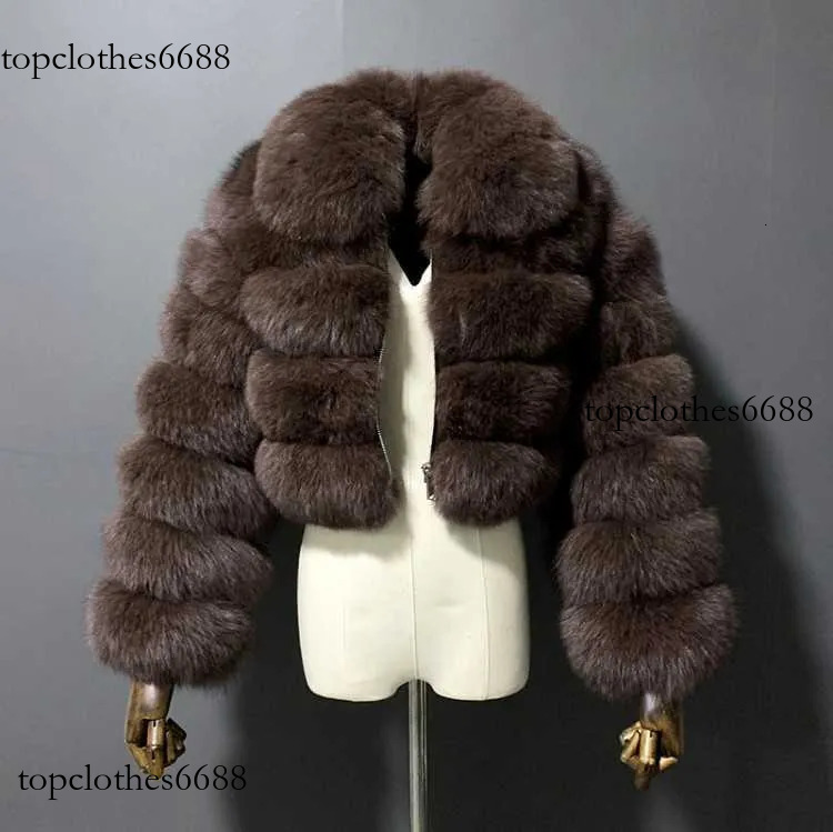 European And American Coat With Fox Fur Imitation Patching Short Lapel Long Sleeves Womens Ready To Wear Outfit Z250918
