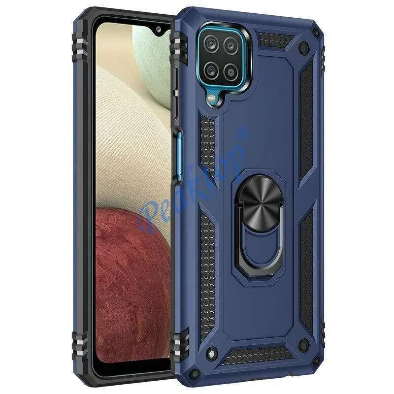 Shockproormor Metal Ring Cover for Samsung Galaxy A12 M12 F12 Nacho Magnetic Car Holder Phone Case For A 12 Coque Matte Funda