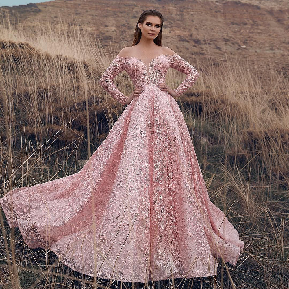 2025 New Womens Dress with Hollowed Out Lace Embroidery and Off Shoulder Sexy Big Swing Dress