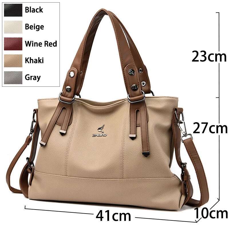 Large Capacity High Quality Designer Soft Leather Ladies Shoulder Crossbody Bags For Women Handbags