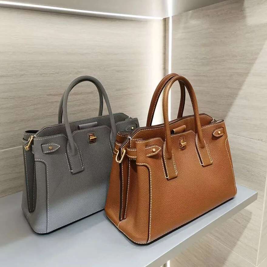 Large capacity women's Tote Real cowhide fashion tote High-quality shoulder Women's handmade commuter crossbody bag