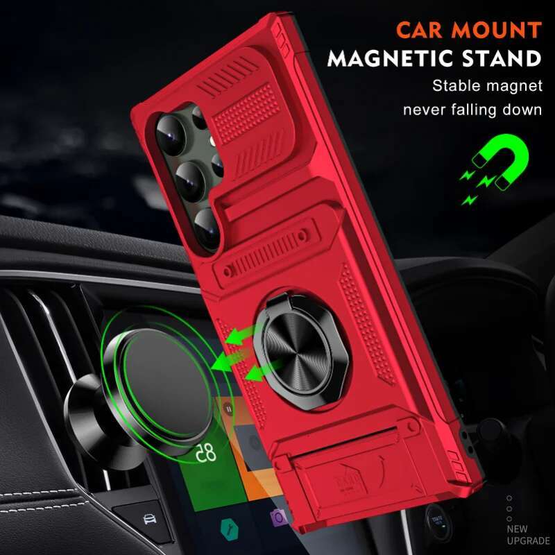 Case For Samsung S24 S23 Ultra Plus FE A14 A15 25 35 55 Magnetic Rotated Ring Kickstand Heavy Duty Drop Protection Wallet Cover