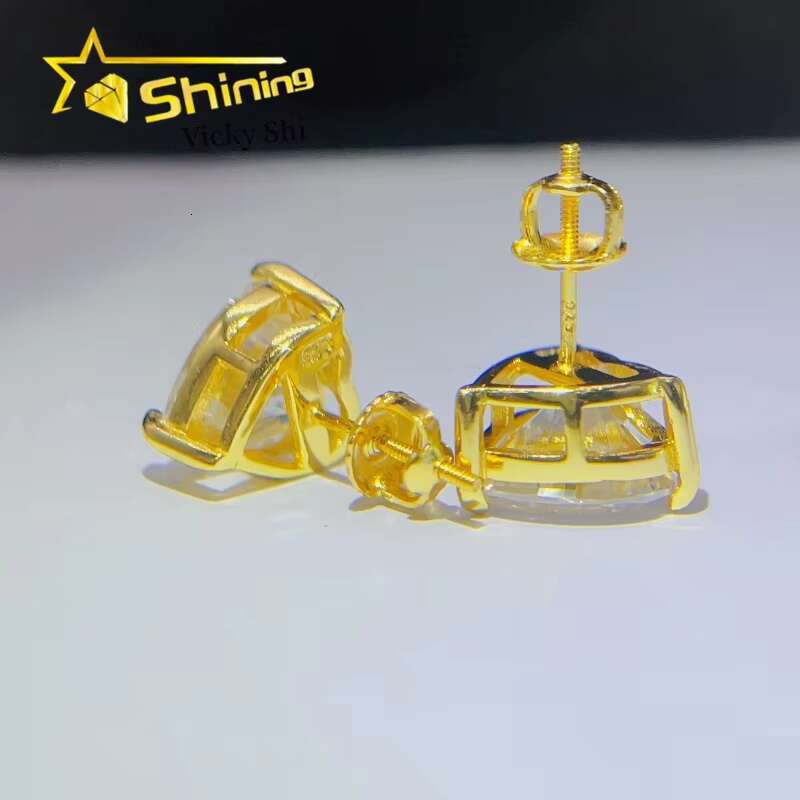 GRA Certificated Ready to Ship Heart Shape Stud Earrings 925 Silver Pass Diamond Tester Women Moissanite Earrings