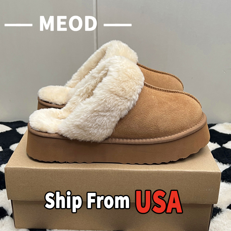 MEOD Slippers Designer Shoes Platform Slides Snow Boots Designer Womens Tazz Ultra Mini Chestnut Wool Slides Fluffy Leather Women Slider Best Quality 
