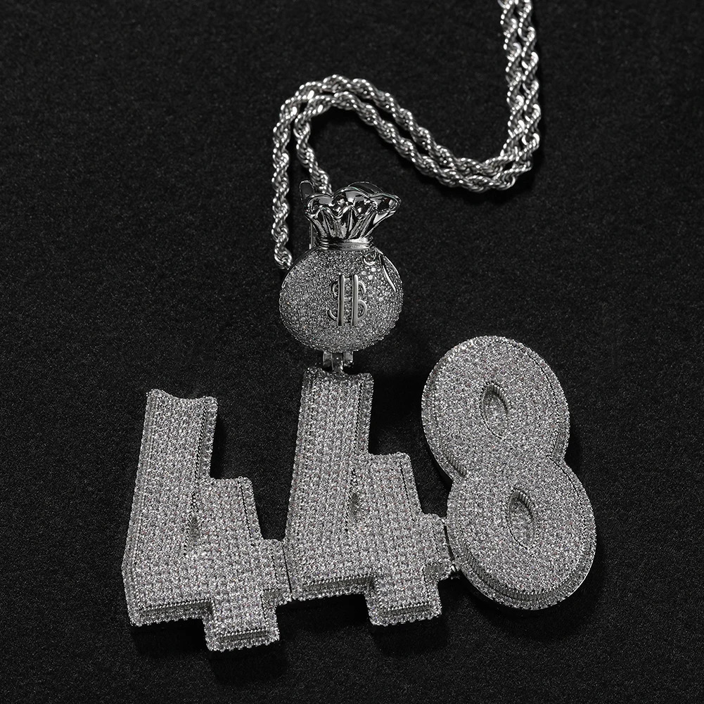 THE BLING KING Custom Double Layer Initial Letters Pendant Dollar Sign Money Bag Micro Paved Two ToneCZ NamePlate Hiphop Jewelry 251105