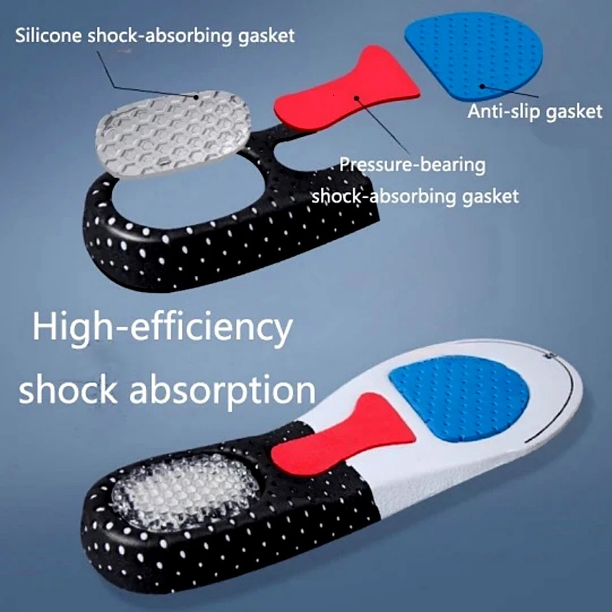 1Pair Orthopedic Insoles Memory Foam Cushion Gel Insole Silicone Arch Support Pads Sport Shoe Pad Soft Running Insert 251105
