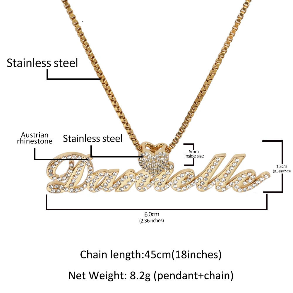 THE BLING KING Custom Stainless Steel Name Choker Personalized Heart Letters Pendant Necklace Accessories For Women Jewelry 251105