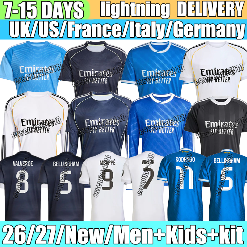 New Season Jerseys Valverde Rodrygo Endrick camiseta madrids Soccer Jerseys Mbappe #10 Bellingham Mastantuono#30 Vini Jr. #7 jerseys 2026 football shirt mens kit kids