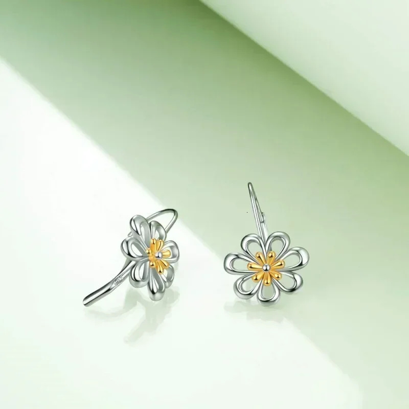 925 pure silver ring earrings female hollow flower n novel fashionable party jewelry 250326