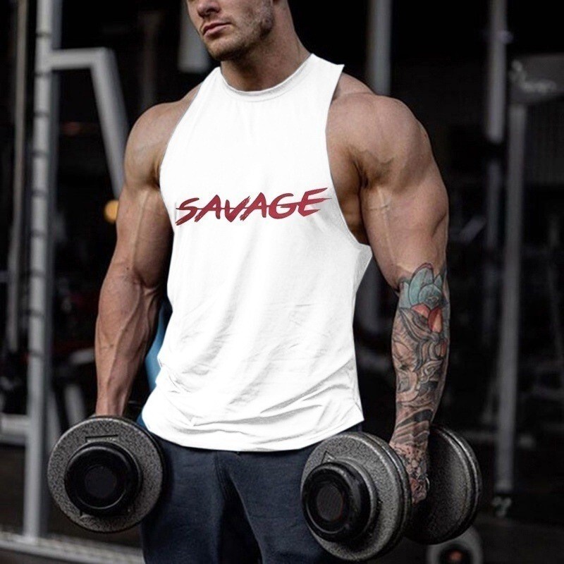 Mens solid color U-neck sleeveless casual sports gym plus size sports tight vest for men